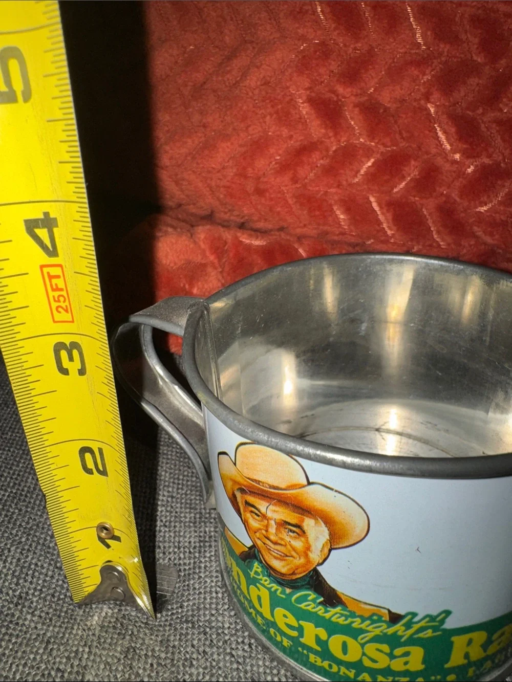 Vintage Ben Cartwright's Ponderosa Ranch Metal Souvenir Mug – Lake Tahoe Nevada